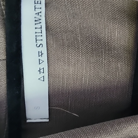 Stillwater The Ines  Olive Green Line Blend Collared Wrap Mini Dress Cardigan S - Picture 8 of 11